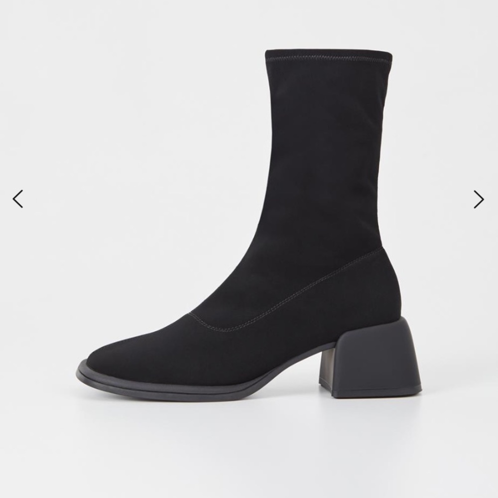 NWT VAGABOND SHOEMAKERS Ansie Stretch Boots vegan flared block heel round toe 40 - Picture 15 of 17